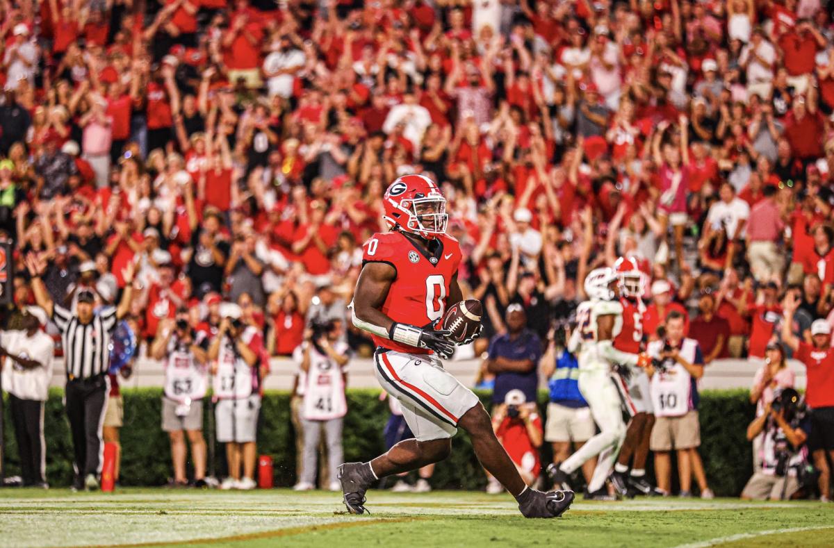 Georgia running back Roderick Robinson II during Georgia’s game against UT Martin at Sanford Stadium in Athens, Ga., on Saturday, Sep. 02, 2023. (Kari Hodges/UGAAA)